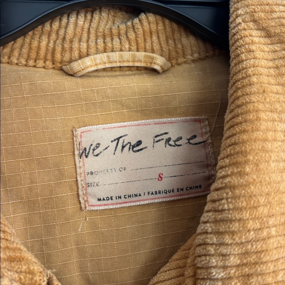 We The Free Cropped Corduroy Button-Front Jacket in Mustard - Picture 2 of 4